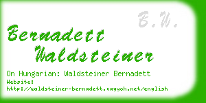 bernadett waldsteiner business card